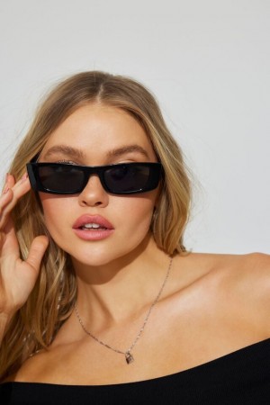 Women Garage Slim 90's Sunglasses Black / Grey | A-7160452
